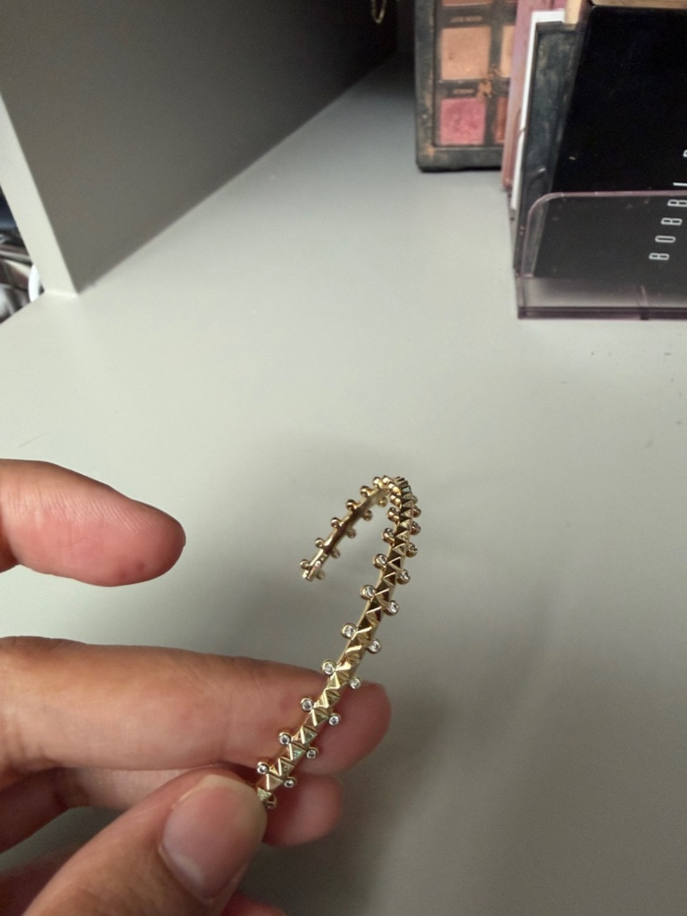 Kendra Scott Gold Cubic Accent Open Bangle